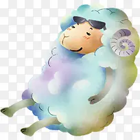 手绘卡通彩色小羊-空若网 手绘卡通彩色小羊-空若网