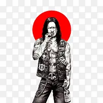 简约朋克大叔插画-空若网 简约朋克大叔插画-空若网