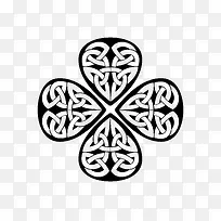 黑白编织的幸运草-空若网 黑白编织的幸运草-空若网