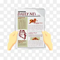 矢量手绘手拿报纸-空若网 矢量手绘手拿报纸-空若网