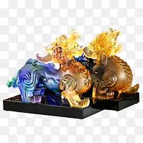 彩色一对貔貅-空若网 彩色一对貔貅-空若网