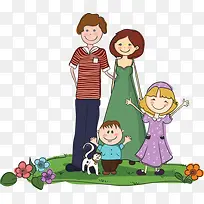 手绘卡通快乐全家福-空若网 手绘卡通快乐全家福-空若网