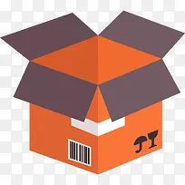 物流橙色空箱打开箱子-空若网 物流橙色空箱打开箱子-空若网