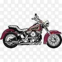 手绘时尚红色摩托车-空若网 手绘时尚红色摩托车-空若网