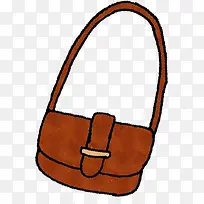 手绘棕色时尚皮包-空若网 手绘棕色时尚皮包-空若网