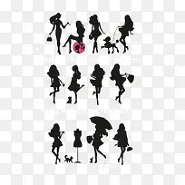 时尚美女剪影背景-空若网 时尚美女剪影背景-空若网