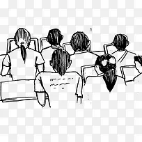 手绘的卡通班上的同学-空若网 手绘的卡通班上的同学-空若网