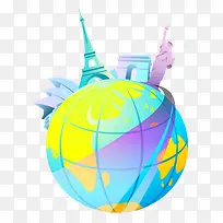 矢量卡通旅游素材环球-空若网 矢量卡通旅游素材环球-空若网