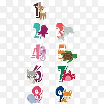 矢量手绘动物数字-空若网 矢量手绘动物数字-空若网