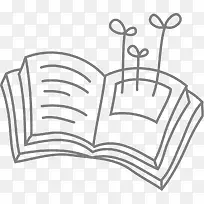 手绘书和树苗-空若网 手绘书和树苗-空若网