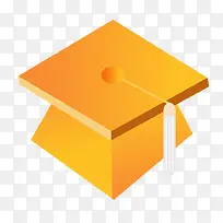 橙色矢量学士帽-空若网 橙色矢量学士帽-空若网