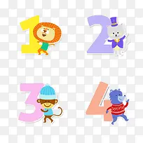 数字1234小动物-空若网 数字1234小动物-空若网