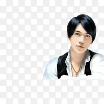 手绘帅男白衬衫黑背心-空若网 手绘帅男白衬衫黑背心-空若网