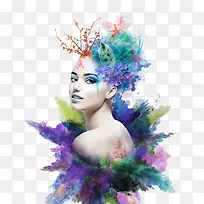 创意水彩美女-空若网 创意水彩美女-空若网