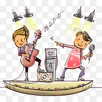 音乐嗨翻天卡通插画-空若网 音乐嗨翻天卡通插画-空若网