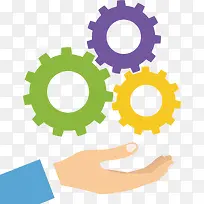 矢量捧着齿轮的手素材-空若网 矢量捧着齿轮的手素材-空若网