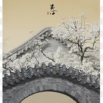 手绘春色古风插画-空若网 手绘春色古风插画-空若网