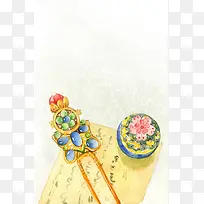 手绘古风治愈插画-空若网 手绘古风治愈插画-空若网