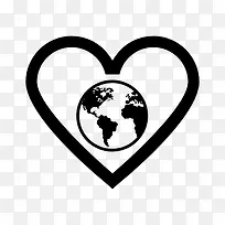 黑色爱心包围着地球-空若网 黑色爱心包围着地球-空若网