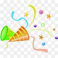 彩色礼炮节日装饰-空若网 彩色礼炮节日装饰-空若网