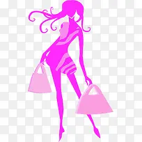 紫色时尚人物剪影-空若网 紫色时尚人物剪影-空若网