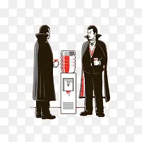 简约黑色吸血鬼插画-空若网 简约黑色吸血鬼插画-空若网