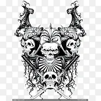 简约黑色骷髅头插画-空若网 简约黑色骷髅头插画-空若网