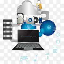 矢量电脑与云服务-空若网 矢量电脑与云服务-空若网