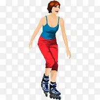 时尚夏日轮滑美女-空若网 时尚夏日轮滑美女-空若网