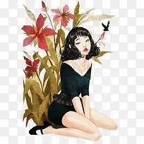 日韩美女插画-空若网 日韩美女插画-空若网