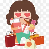 爱心眼睛购物女孩-空若网 爱心眼睛购物女孩-空若网