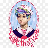 海军男孩插画-空若网 海军男孩插画-空若网