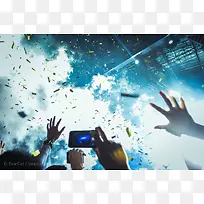 音乐节开幕欢呼彩带摄影-空若网 音乐节开幕欢呼彩带摄影-空若网