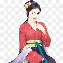 红裙可爱女子-空若网 红裙可爱女子-空若网