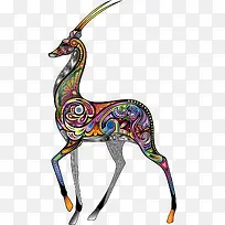 彩色麋鹿-空若网 彩色麋鹿-空若网