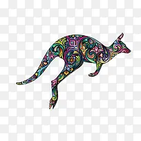 彩色卡通袋鼠-空若网 彩色卡通袋鼠-空若网