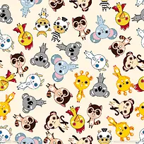 手绘彩色卡通动物-空若网 手绘彩色卡通动物-空若网