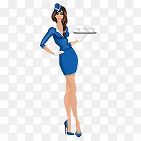手绘时尚服务人员-空若网 手绘时尚服务人员-空若网