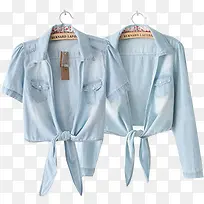 夏日衬衫蓝色上衣-空若网 夏日衬衫蓝色上衣-空若网
