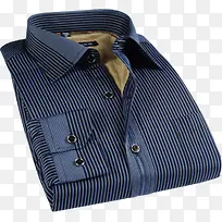 冬季蓝色条纹男式衬衫-空若网 冬季蓝色条纹男式衬衫-空若网