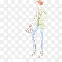 手绘人物时尚女性-空若网 手绘人物时尚女性-空若网