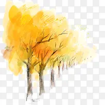 高清摄影手绘描述黄色树-空若网 高清摄影手绘描述黄色树-空若网