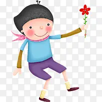 蓝色时尚献花男孩-空若网 蓝色时尚献花男孩-空若网