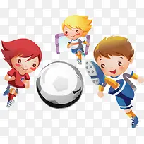 手绘可爱卡通踢足球-空若网 手绘可爱卡通踢足球-空若网