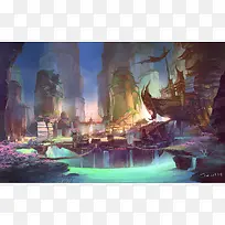 手绘网页游戏插画-空若网 手绘网页游戏插画-空若网