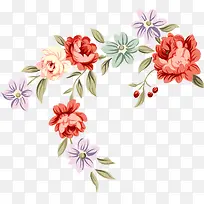 手绘欧式彩色花朵-空若网 手绘欧式彩色花朵-空若网