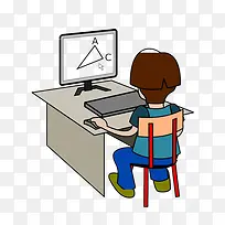 男孩学习矢量图-空若网 男孩学习矢量图-空若网