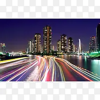 紫色天空彩色街道-空若网 紫色天空彩色街道-空若网