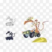 创意手绘卡通动物-空若网 创意手绘卡通动物-空若网