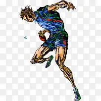 手绘水彩乒乓球男子-空若网 手绘水彩乒乓球男子-空若网